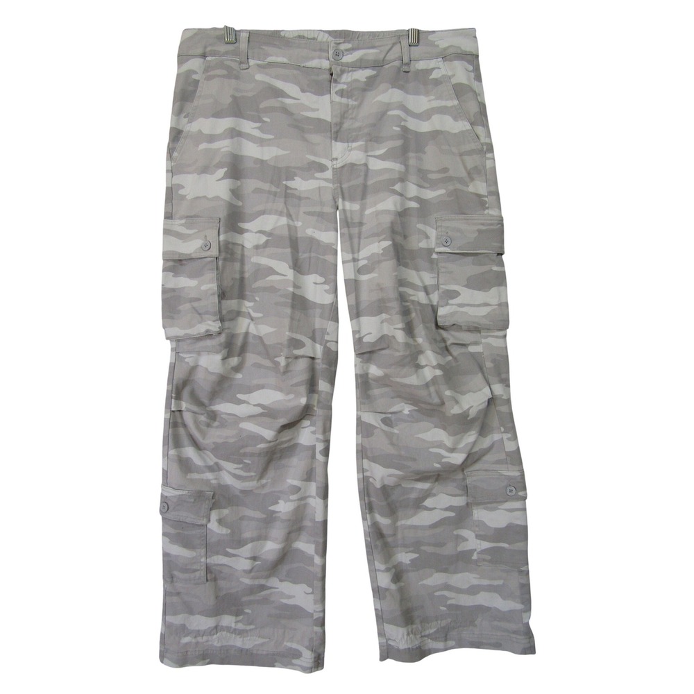 Wild Fable‎ Cargo Pants Womens 36 Gray Camo Good Utility Tactical Straight Leg